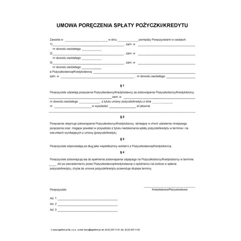 Analiza umowy pożyczkowej