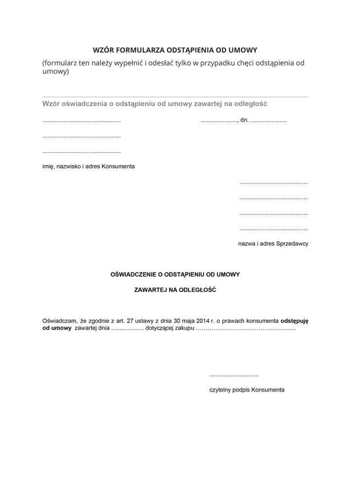 Odstąpienie od umowy pożyczki