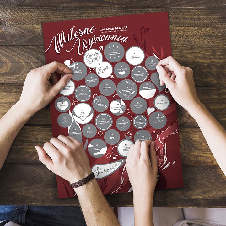 Opakowania zdrapek na ślub