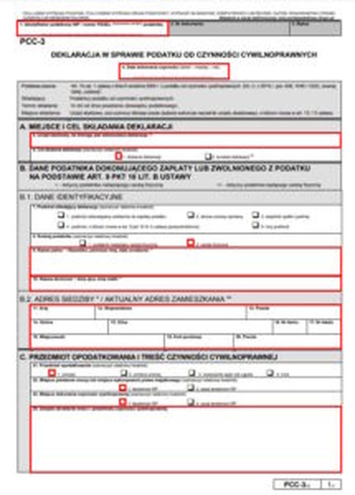 Jak wypełnić formularz PCC-3