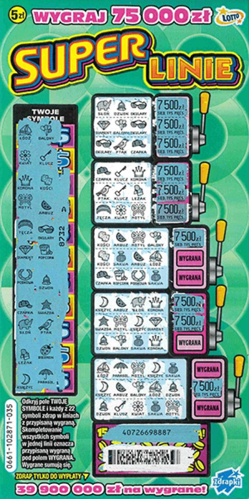 Super linie zdrapka zasady